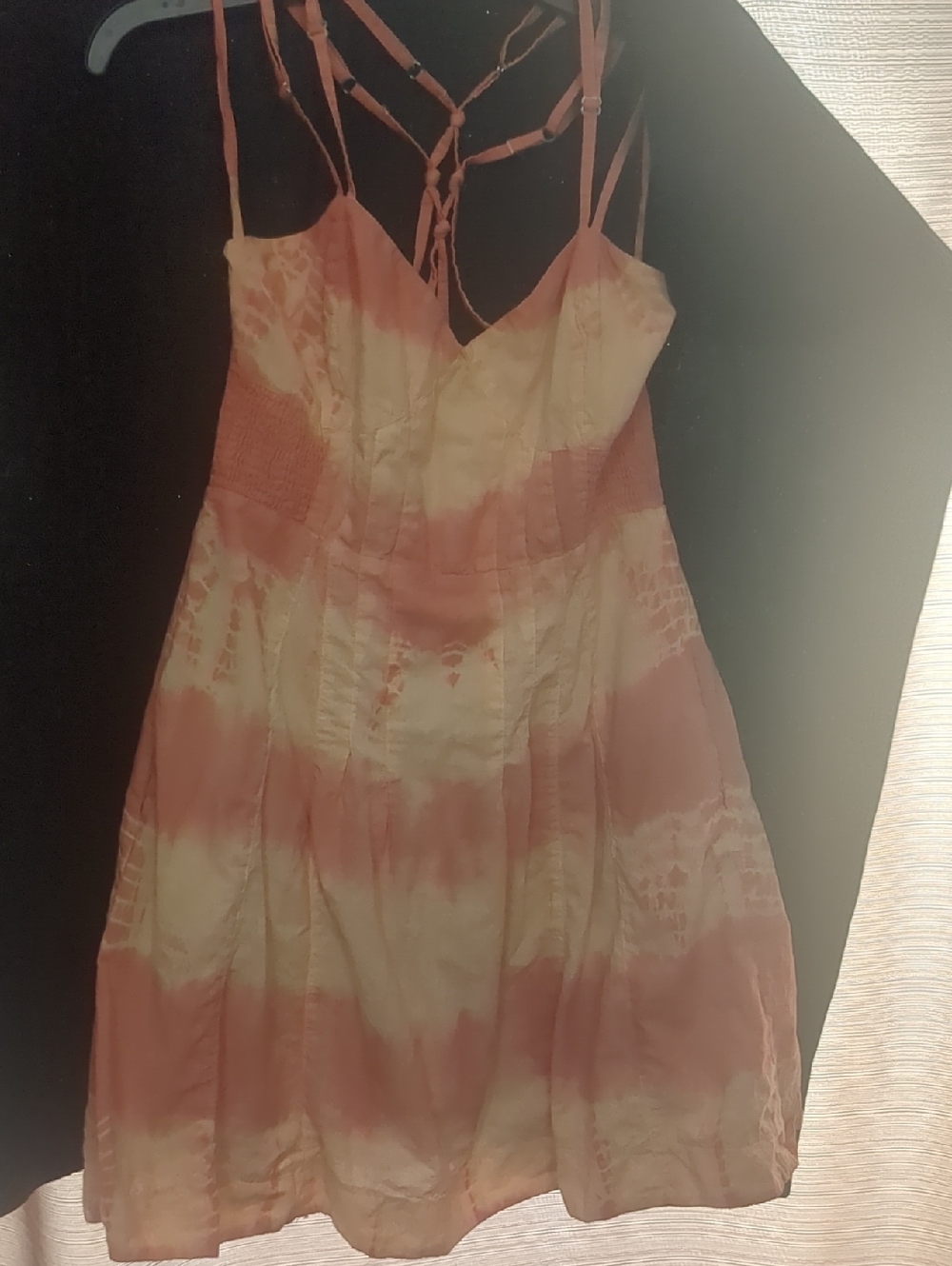 Angels Peach and Coral Tie-Dye Cotton Sundress